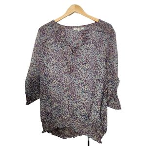 Daniel Rainn Sheer Blouse with Circle Pattern EUC size Large